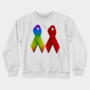 LGBTQ Gay and Aids Support ribbons Crewneck Sweatshirt